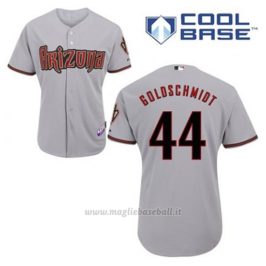 Maglia Baseball Uomo Arizona Diamondbacks 44 Paul Goldschmidt Grigio2 Cool Base